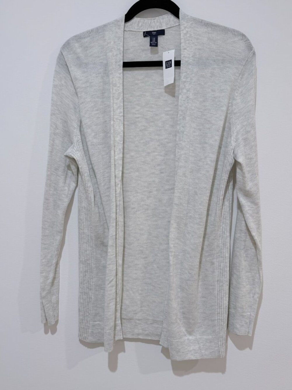 NWT GAP Light Gray Open Front Lightweight Knit Cardigan Sweater